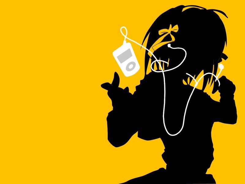 Silhouette of Person with Mp3 Player