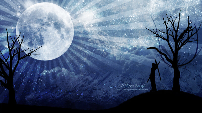 Silhouette of Person with Sword