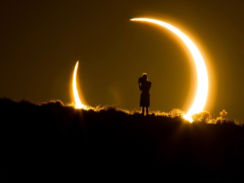 Silhouette of Person — Yellow, Dramatic