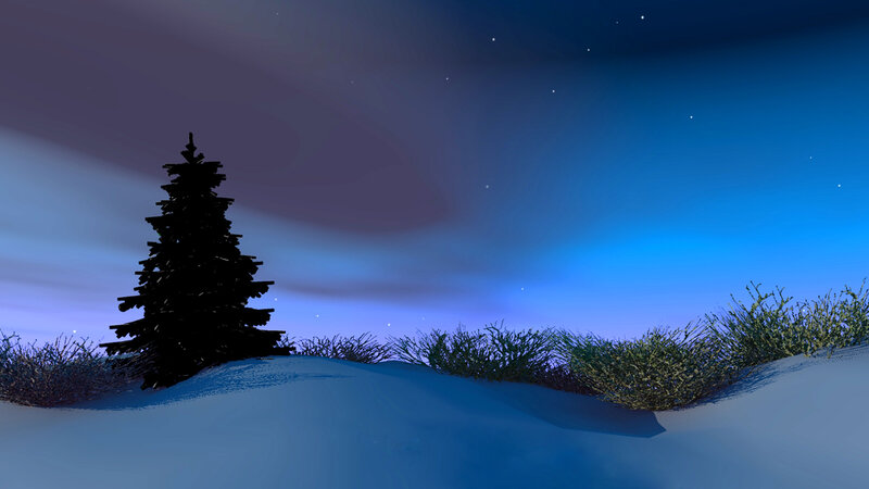 Silhouette of Pine Tree — Blue