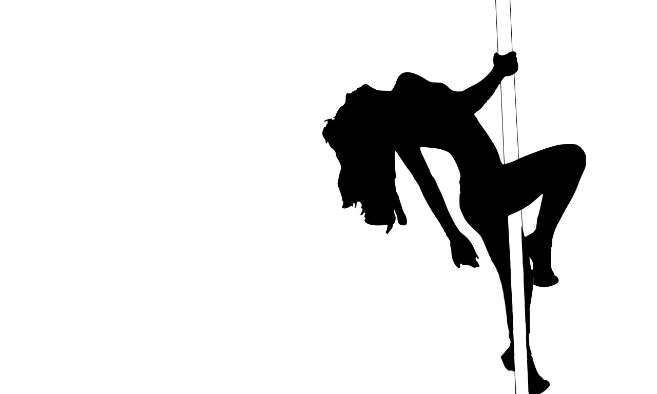silhouette of pole dancer