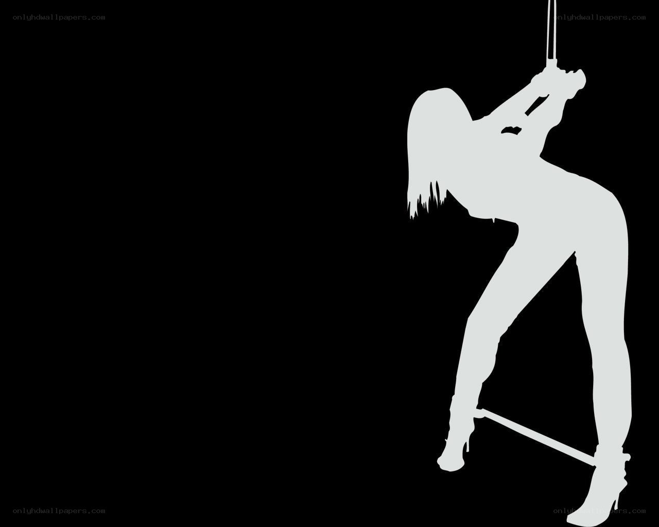 silhouette of pole dancer
