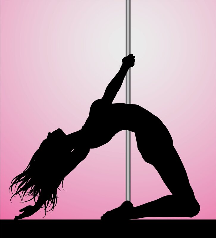 silhouette of pole dancer