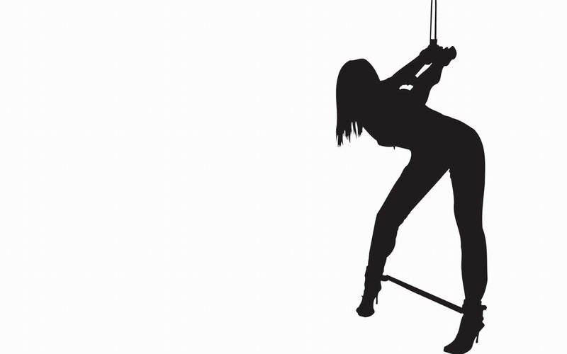 silhouette of pole dancer