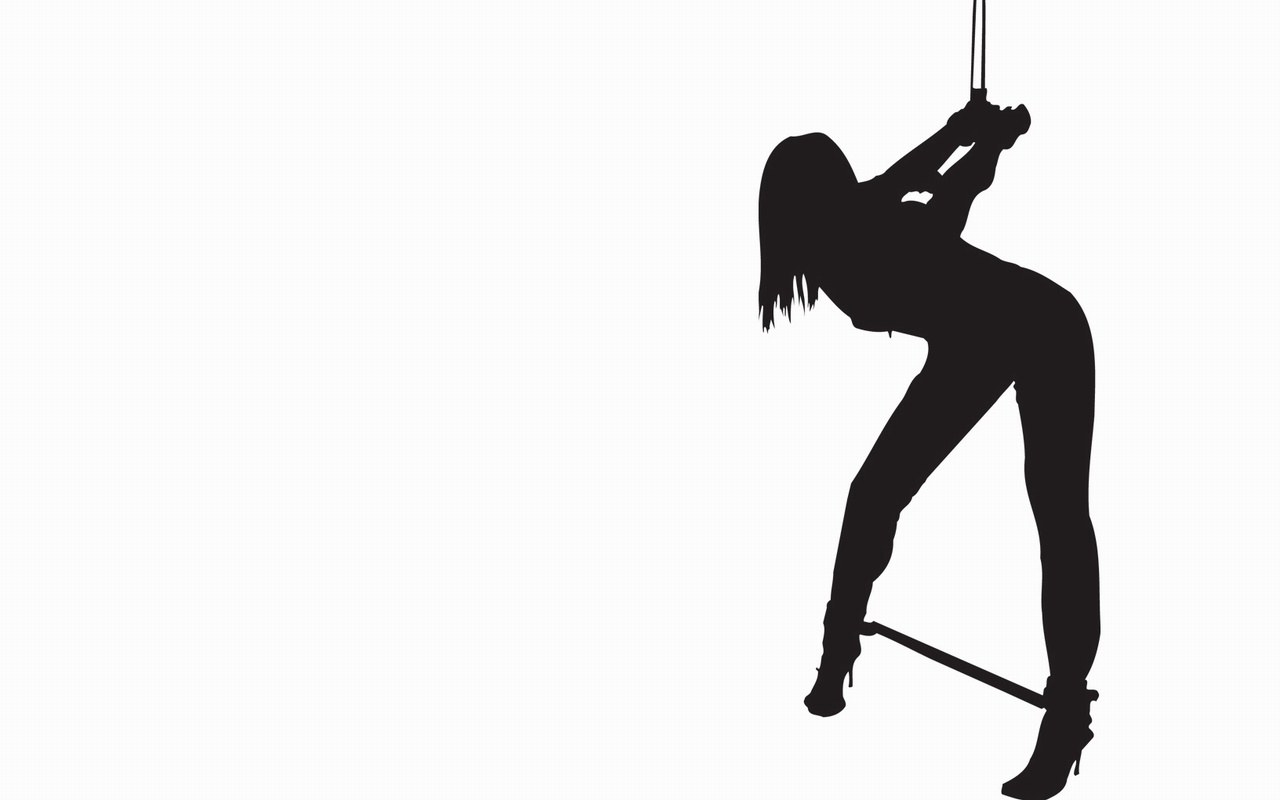 silhouette of pole dancer