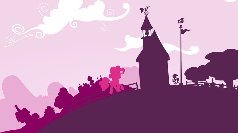 silhouette of pony characters