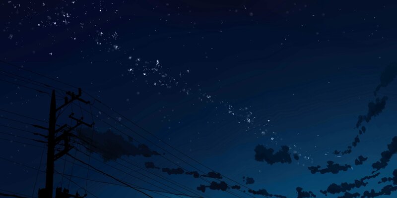 Silhouette of Power Lines — Blue, Serene