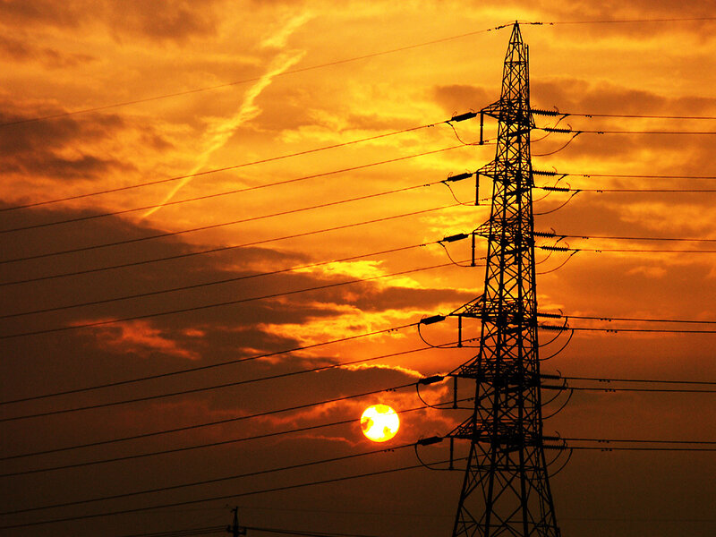 Silhouette of Power Tower — Orange