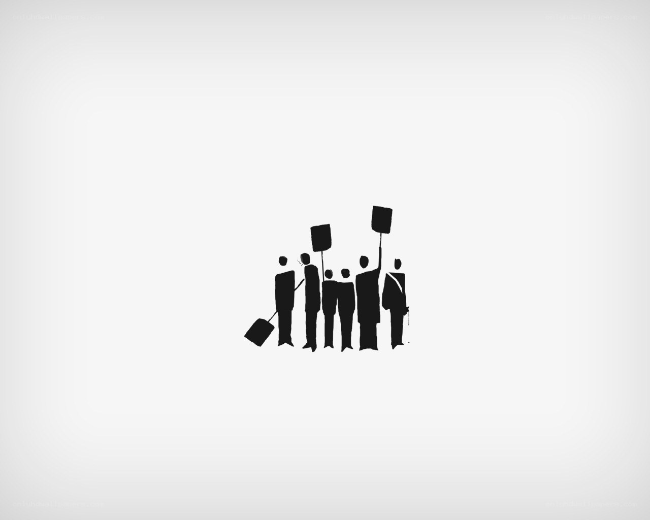 silhouette of protesters