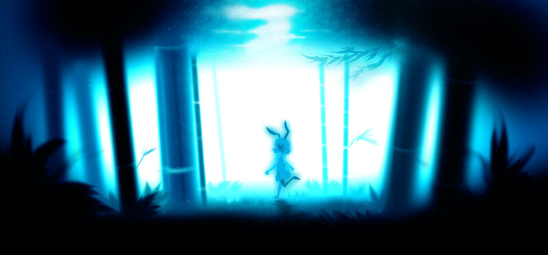 Silhouette of Rabbit-like Figure