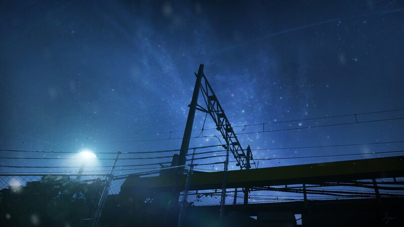 Silhouette of Railway Poles