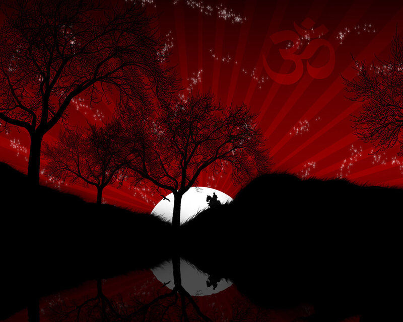 Silhouette of rider at sunset