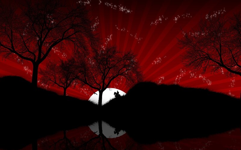 Silhouette of rider at sunset
