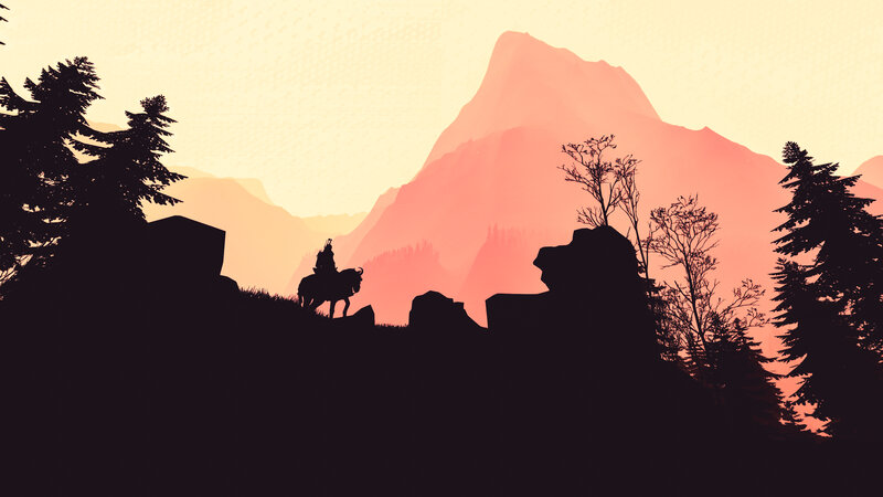 Silhouette of Rider on Horse — Black, Serene