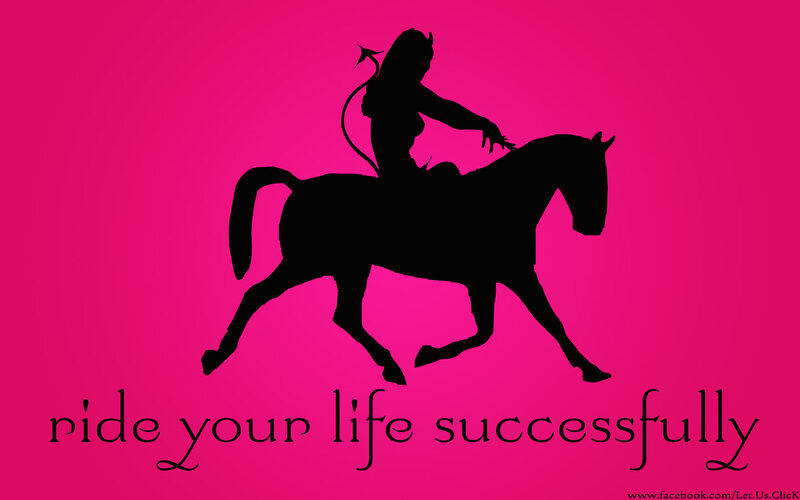 Silhouette of Rider on Horse — Pink