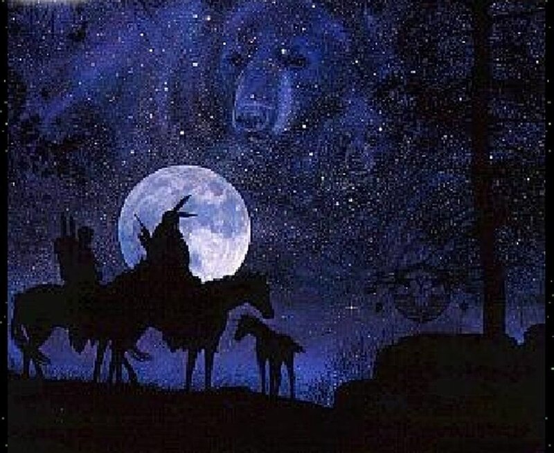 Silhouette of Riders on Horseback