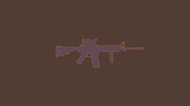 Silhouette of Rifle — Brown