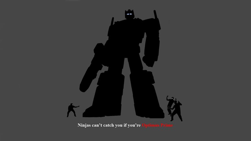 Silhouette of Robot and Ninjas