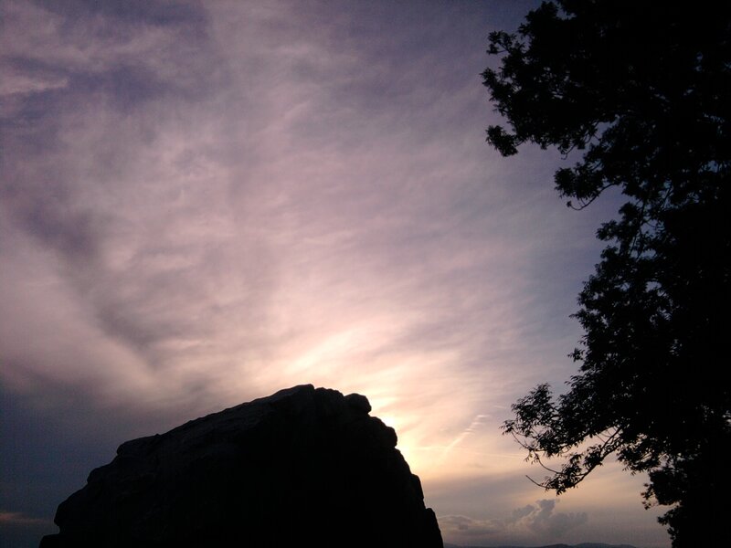 Silhouette of Rock and Tree