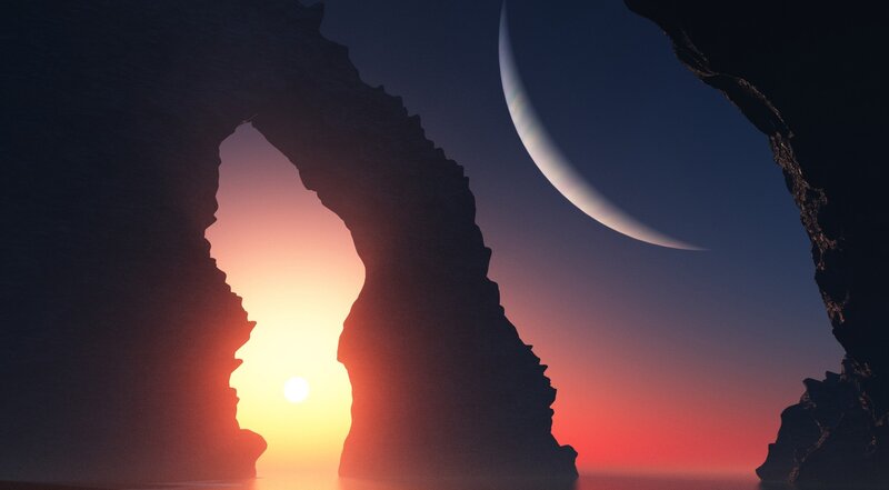 Silhouette of Rock Arch — Orange