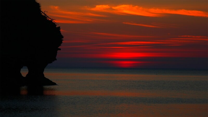 Silhouette of Rock Formation — Red