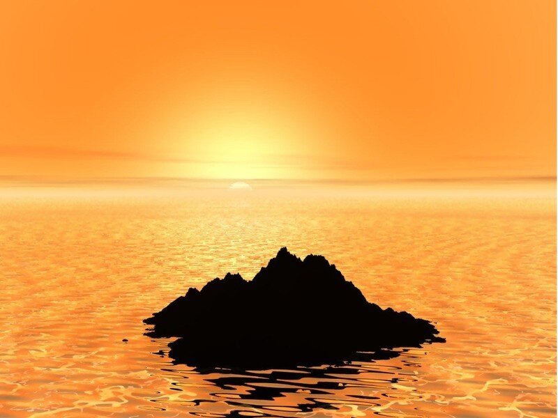 Silhouette of Rock Island