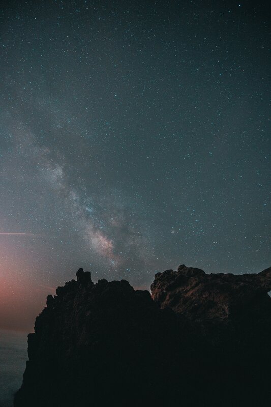 Silhouette of Rocky Cliff