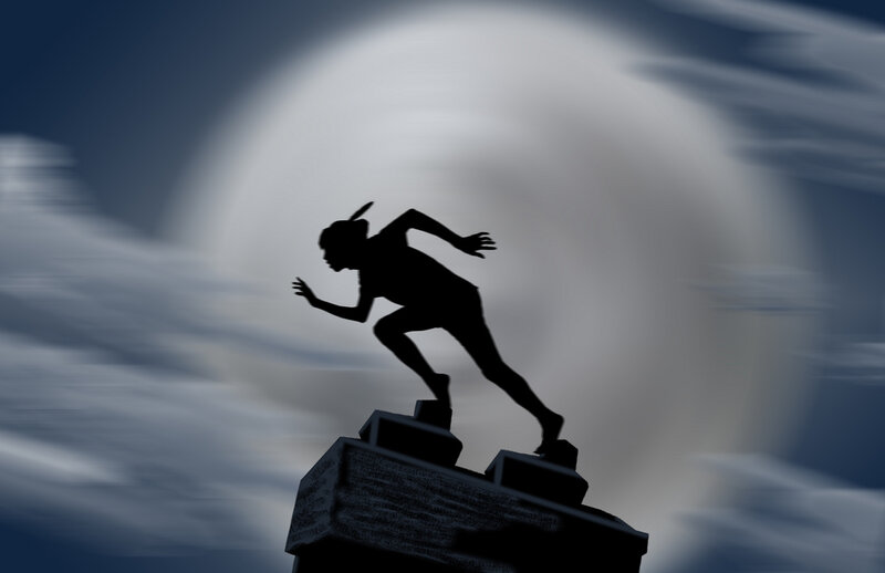 Silhouette of Runner — Black