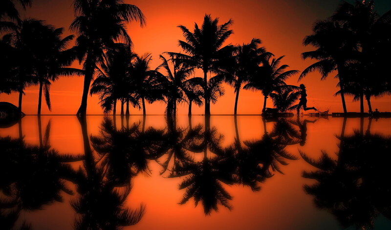 Silhouette of Runner — Orange, Dramatic