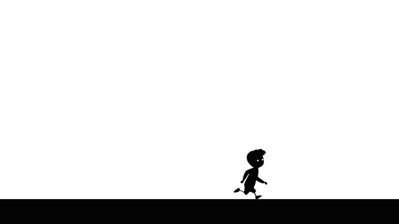 silhouette of running figure