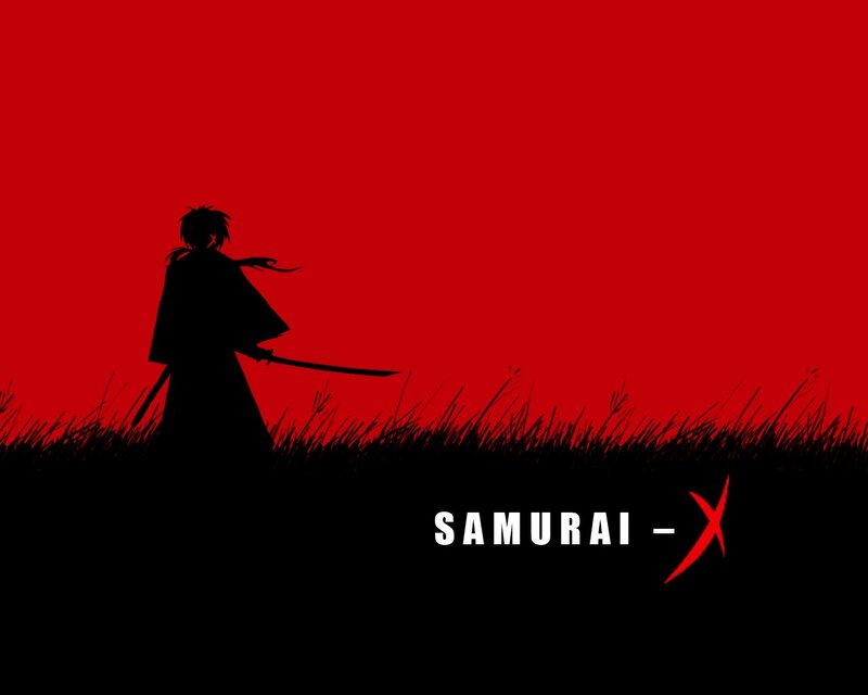 Silhouette of Samurai — Red, Dramatic, Night