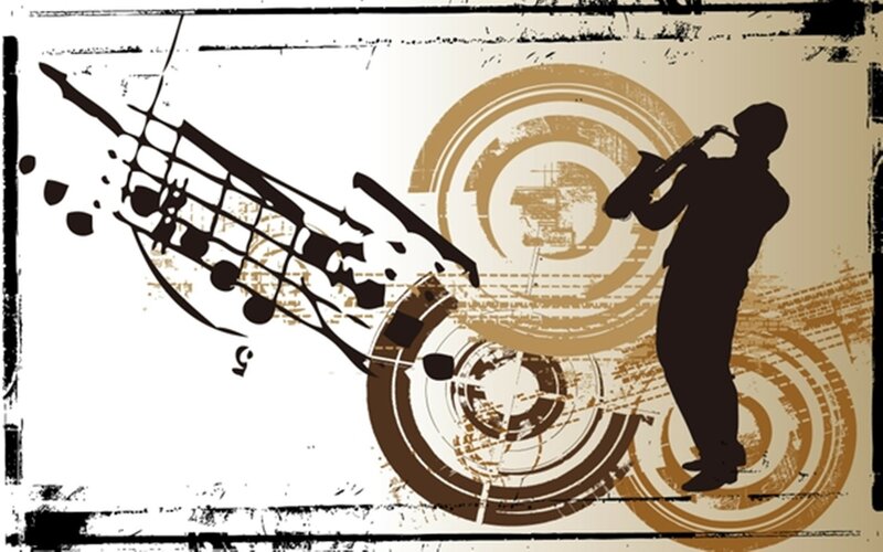 Silhouette of Saxophone Player — Brown