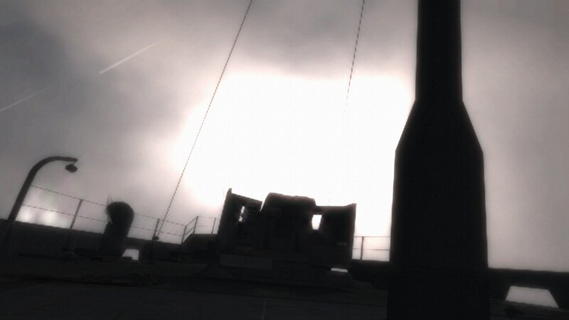 silhouette of ship deck