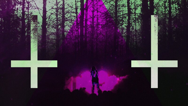 Silhouette of Singer on Stage — Purple