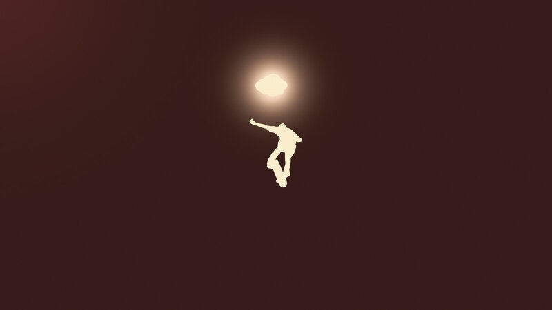 Silhouette of Skateboarder — Brown