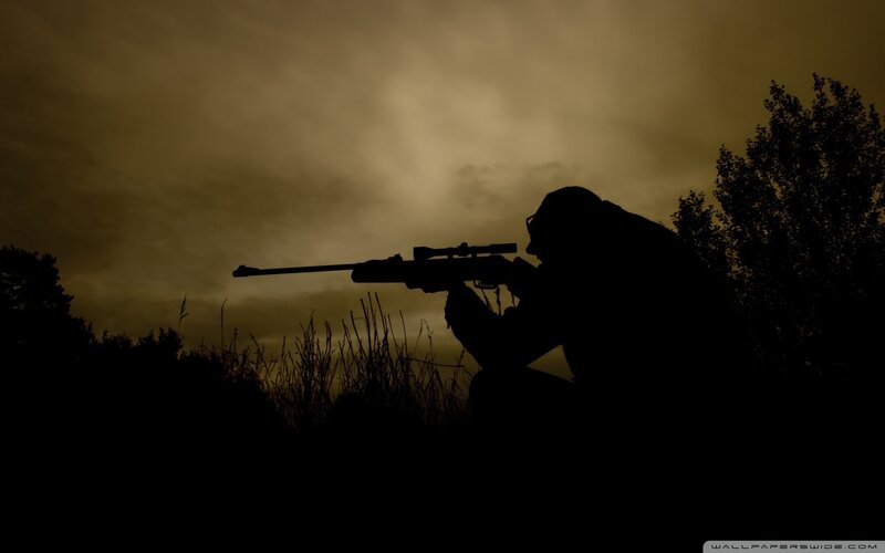Silhouette of Sniper — Black