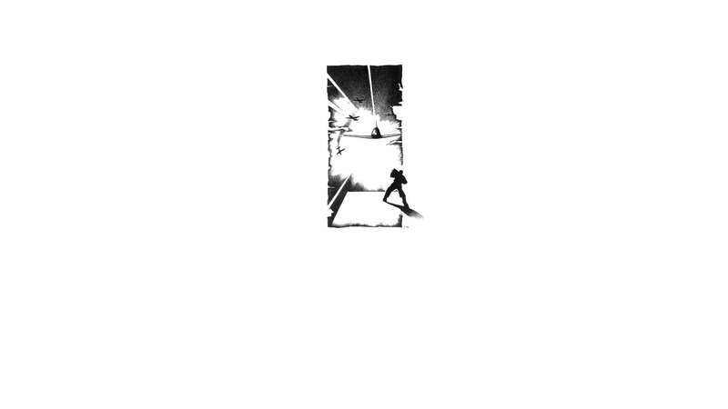 Silhouette of Soldier — Black, Dramatic, Illustration, Explosion