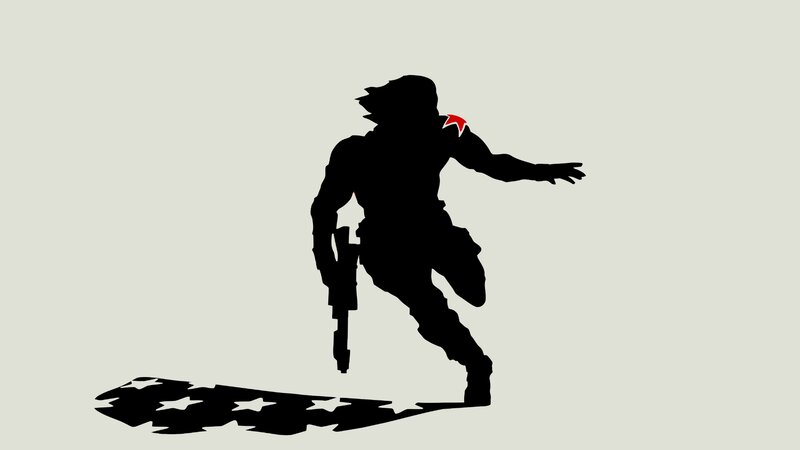 Silhouette of Soldier — Black, Dramatic, Minimalist