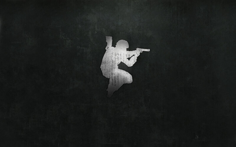 silhouette of soldier in action