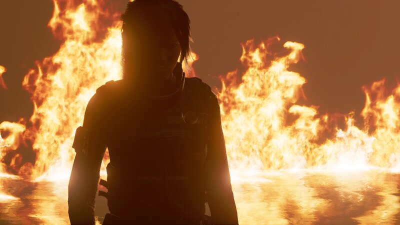 Silhouette of Soldier — Orange, Dramatic, 3d Render