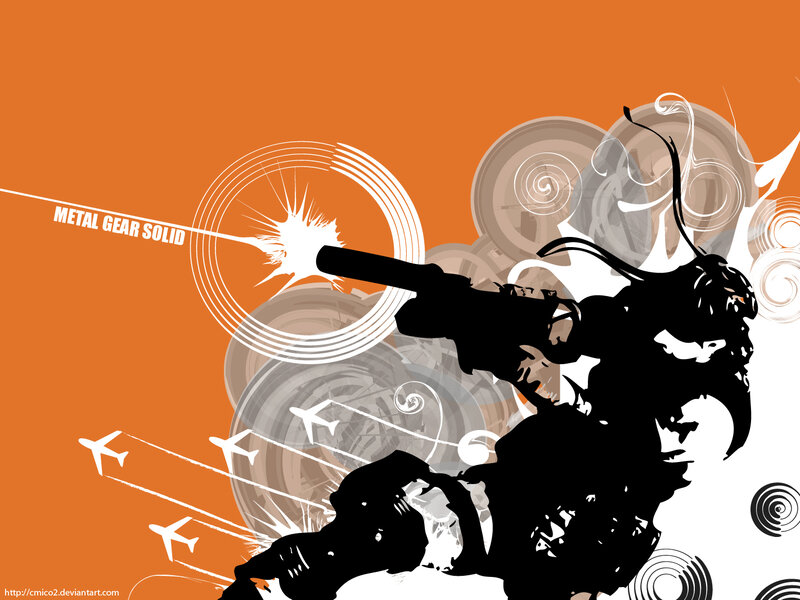 Silhouette of Soldier — Orange, Dramatic, Digital Art