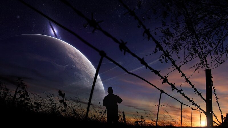 Silhouette of Soldier — Purple