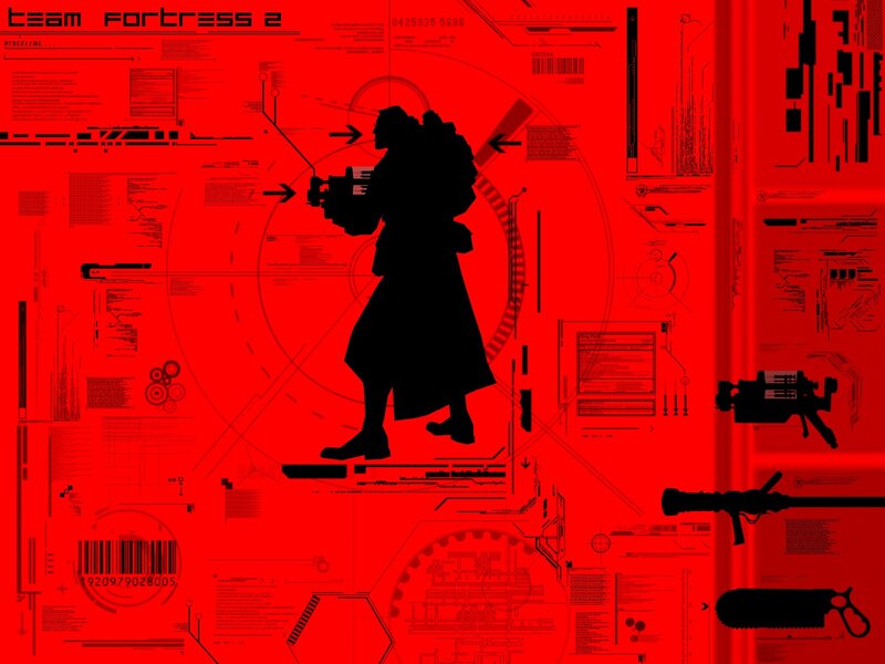 Silhouette of Soldier — Red, Dramatic, Digital Art, Weapon Schematics