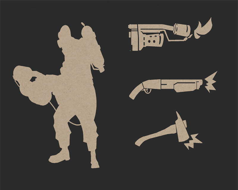 silhouette of soldier with weapons