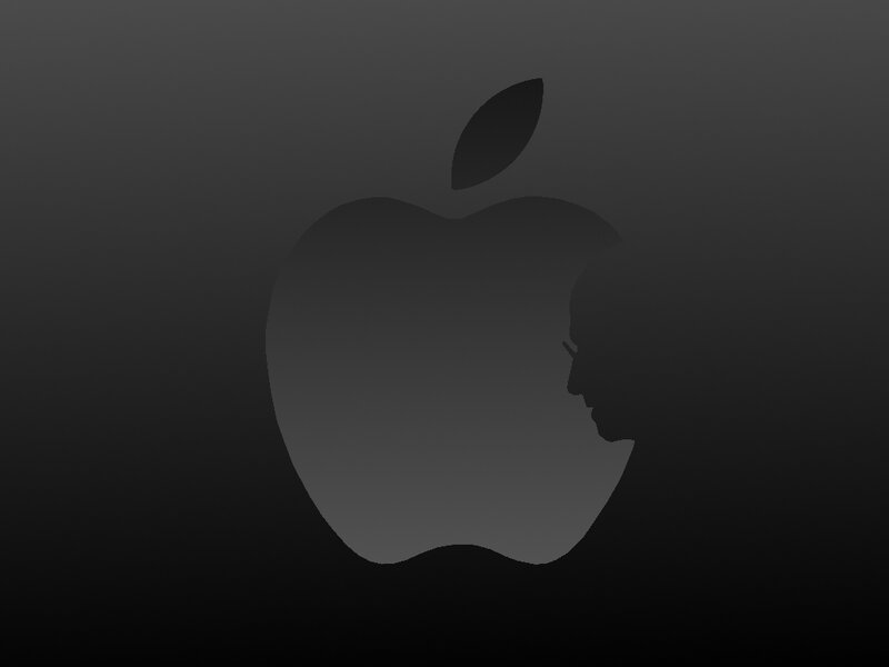 Silhouette of Steve Jobs — Black, Minimalist