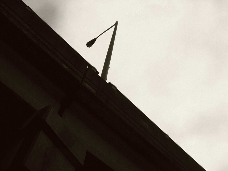 silhouette of street lamp