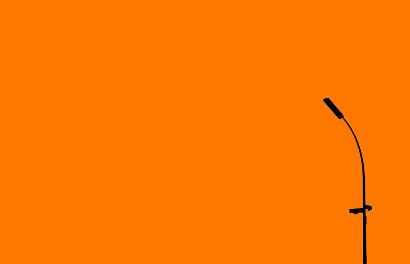 silhouette of street lamp