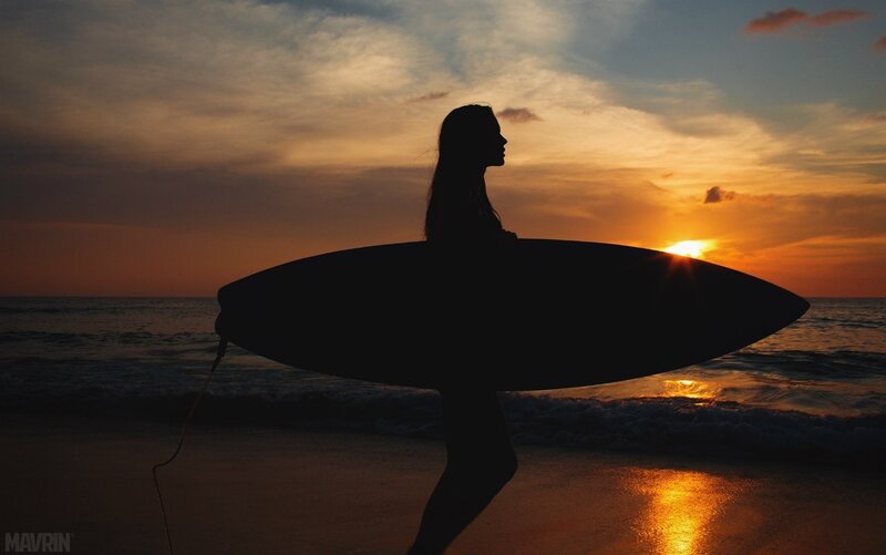 Silhouette of Surfer — Orange