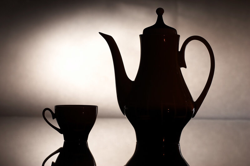 Silhouette of Teapot and Cup