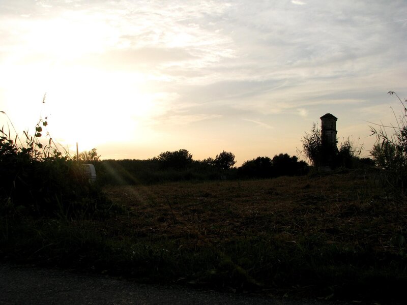Silhouette of Tower at Sunset — Brown